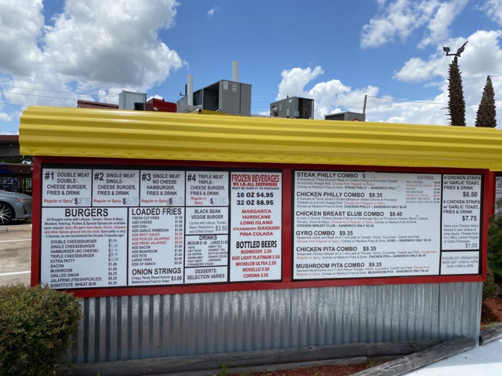 Tornado Burger Menu 1