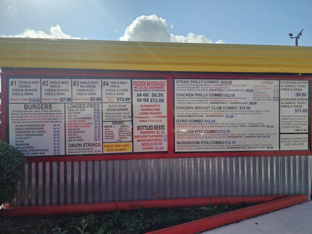 Tornado Burger Menu 2