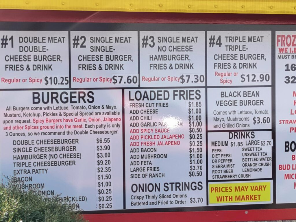 Tornado Burger Menu 6